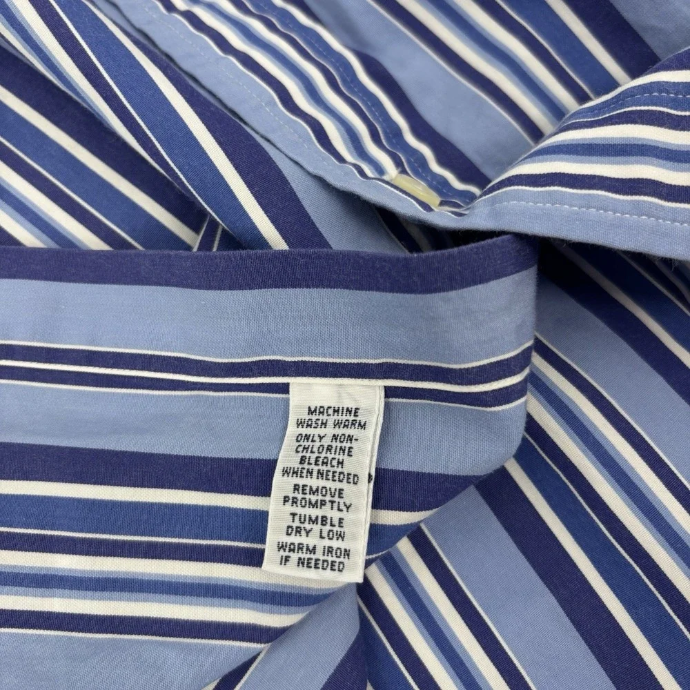 Polo Ralph Lauren Long Sleeve Dress Shirt Men's Size Medium Blue Striped